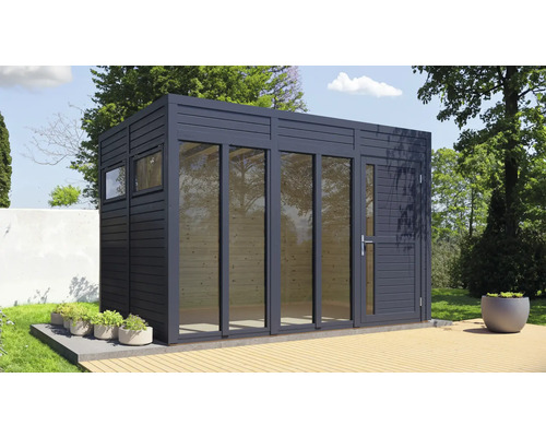 Căsuță de grădină Bertilo Cubo 3 Office cu podea 336x240 cm antracit