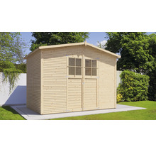Cabină de grădină din lemn cu ușă dublă și ferestre