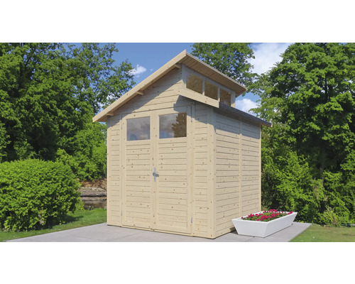 Cabină de grădină din lemn cu ușă dublă și luminator