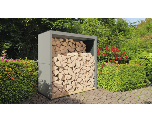 Suport pentru lemne de foc Bertilo 151x75x154 cm gri antracit