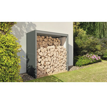 Suport pentru lemne de foc Bertilo 151x75x154 cm alb antracit