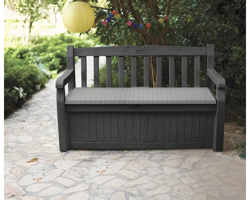 Bancă de grădină cu spațiu de depozitare în grădină
