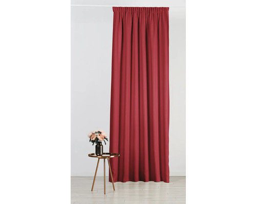 Cortină vișinie cu bandă de încrețire