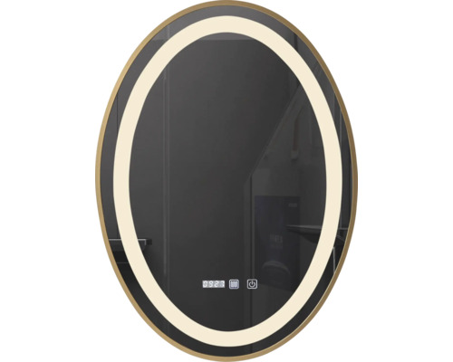 Oglindă ovală cu iluminare LED pentru baie