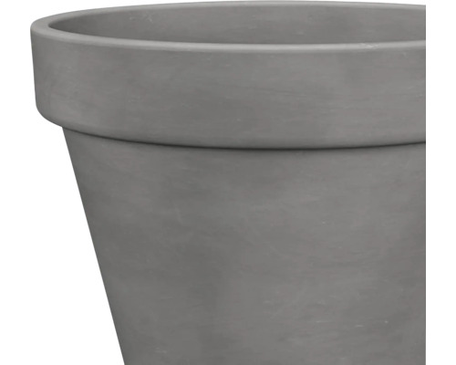 Vizualizare detaliată a unui ghiveci de flori gri