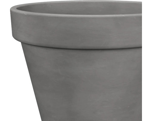 Vizualizare detaliată a unui ghiveci de flori gri