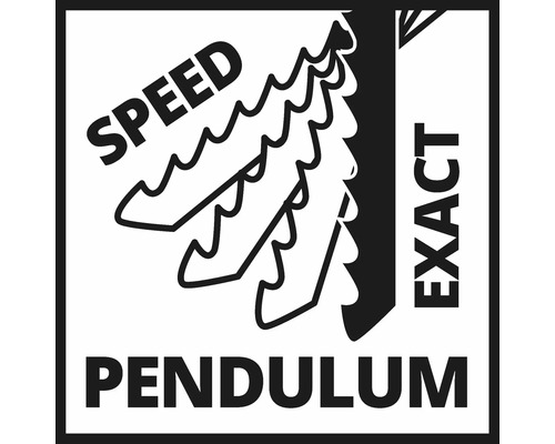 Simbol fierăstrău pendular pentru viteză și precizie