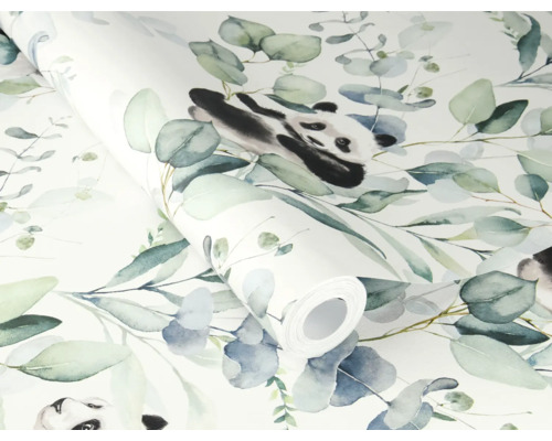 Rola de tapet cu motiv panda și eucalipt