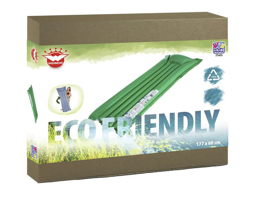 Ambalajul unei saltele pneumatice verzi, dimensiuni 177 pe 60 de centimetri