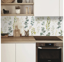 Scenă de bucătărie cu protecție împotriva stropilor cu motiv floral