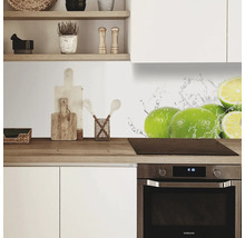 Scenă de bucătărie cu protecție împotriva stropilor cu motiv de lămâie verde