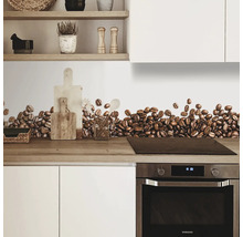 Bucătărie cu autocolant de perete boabe de cafea pe fundal alb