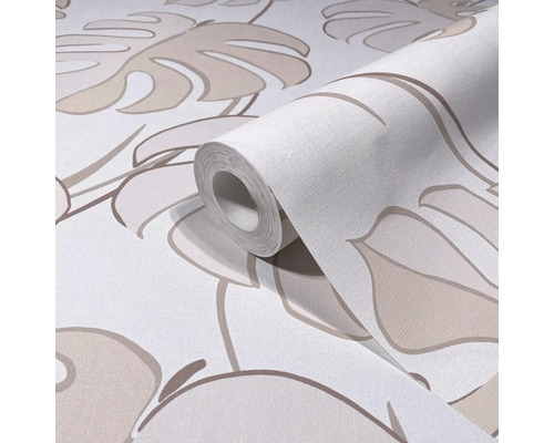 Rola tapetă de hârtie cu motiv de frunză Monstera