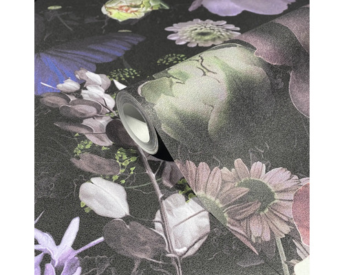 Rola de tapet cu flori și fluturi