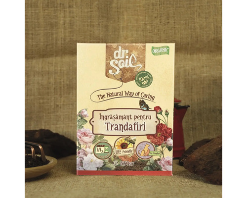 Pachet de îngrășământ pentru trandafiri Dr. Soil cu mențiunea: The Natural Way of Caring