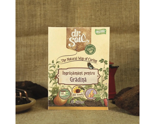 Ambalaj îngrășământ de grădină Dr Soil cu sigiliu ecologic