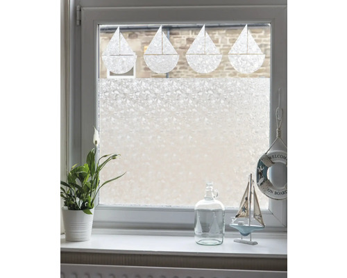 Fereastră cu folie pentru intimitate și decorare cu motive de veliere