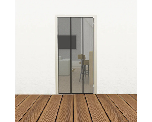 Ușă cu plasă de țânțari în cadrul ușii