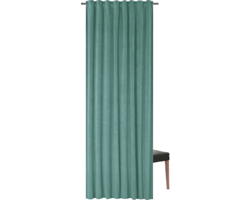 Cortină din material textil cu sistem de prindere cu bandă de încrețire