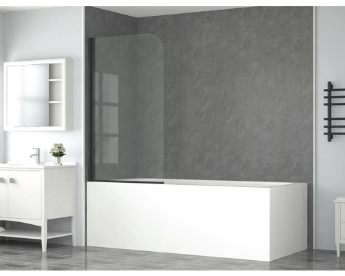 Paravan cadă form & style Bafia75x140 cm, 1 element, sticlă transparentă, profil negru