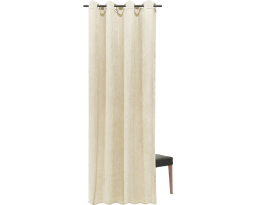 Material perdea bej cu ochiuri pentru decorarea ferestrelor