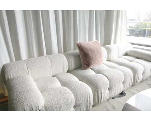 Canapea modulară albă din buclă cu pernă