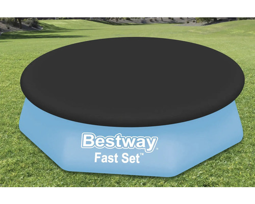 Piscină Bestway Fast Set cu husă în grădină