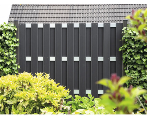 Gard din plastic cu accente argintii în grădină