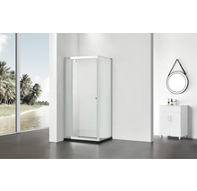 Cabină de duș dreptunghiulară Belform Clear 90x70 cm, ușă batantă, sticlă securizată 6 mm, tratament nanoglass-thumb-2