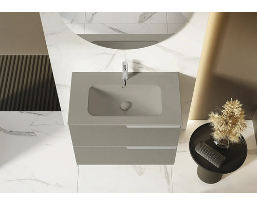 Chiuvetă cu dulap și două sertare în baie