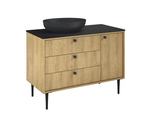 Dulap de bază pentru lavoar cu trei sertare, o ușă și lavoar aplicat