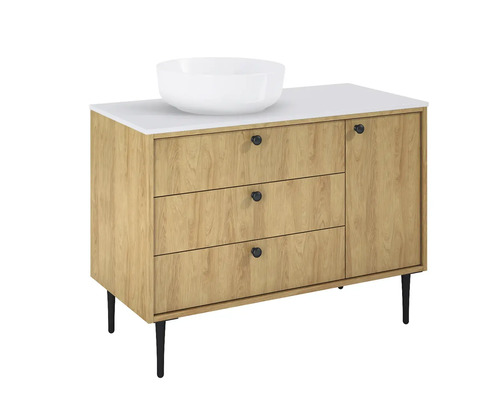 Dulap de bază pentru lavoar cu lavoar și trei sertare