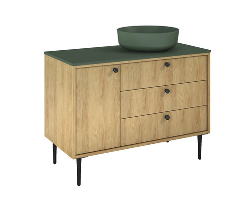 Dulap de bază pentru lavoar cu trei sertare, o ușă și lavoar de blat