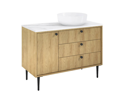 Dulap de lavoar cu lavoar, trei sertare, o ușă și picioare