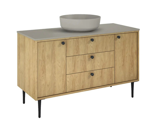 Dulap inferior pentru lavoar cu lavoar din lemn și ceramică