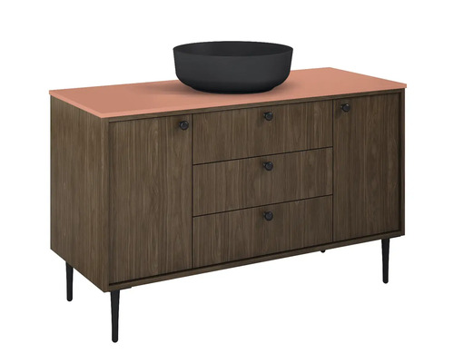 Comodă cu uși de dulap, sertare și castron