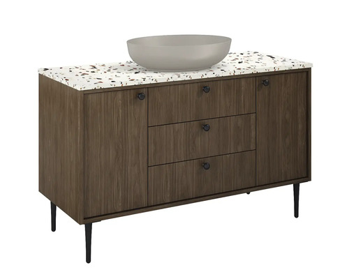 Chiuvetă cu dulap, chiuvetă așezată și trei sertare