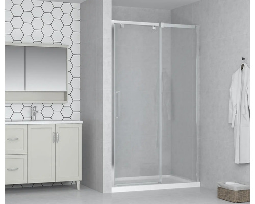 Ușă duș pentru nișă glisantă dreapta form&style MODENA 120x195 cm profil crom sticlă transparentă