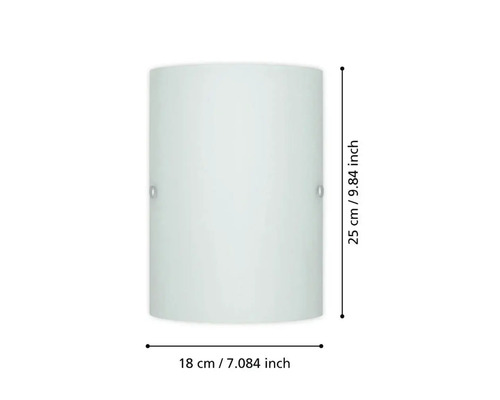 Lampa de perete din sticlă cu dimensiunile de 25 cm x 18 cm