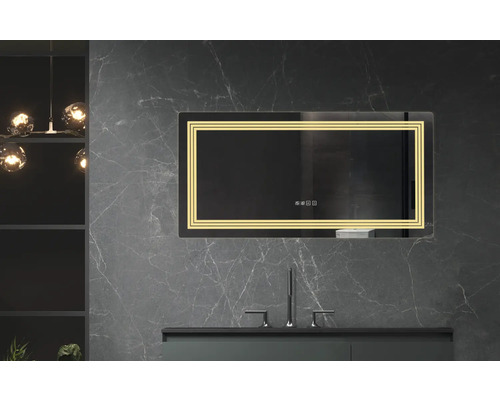 Oglindă dreptunghiulară cu iluminare cu led în baie