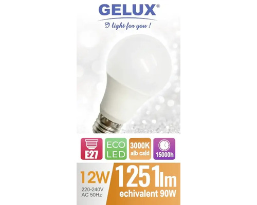 Bec LED Gelux cu soclu E27, putere 12 wați și luminozitate 1251 lumeni