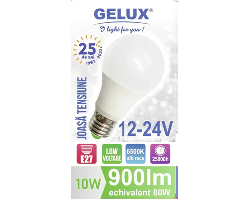 Bec Gelux cu soclu E27, 10 wați și 900 lumeni