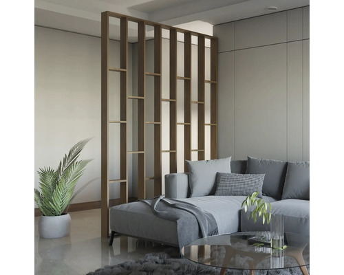 Living cu canapea, măsuță de cafea și separator de cameră