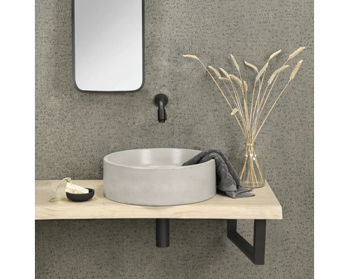 Dulap de lavoar de baie cu lavoar rotund aplicat, armătură și oglindă