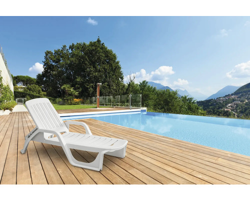 Șezlong plajă reglabil Bica Zanzibar 190x46x71 cm alb | HORNBACH