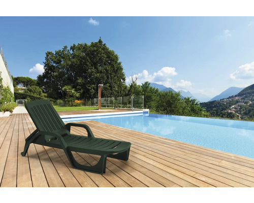 Șezlong plajă reglabil Bica Zanzibar 190x46x71 cm verde | HORNBACH