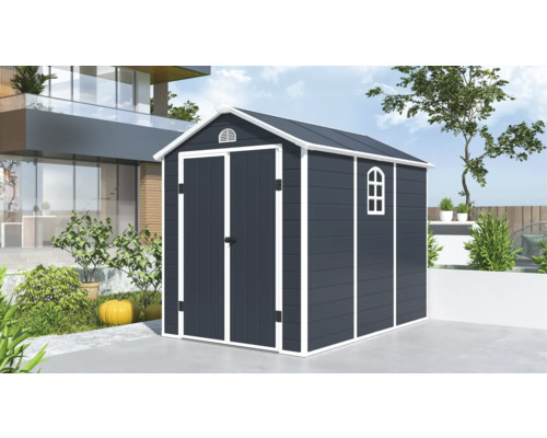 Magazie de grădină din plastic cu ușă dublă și fereastră