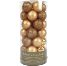 Set de globuri de Crăciun din sticlă, parțial cu sclipici