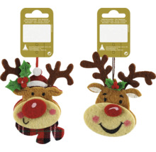 Doi umerași decorativi cu reni și etichetă