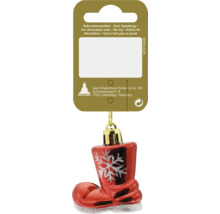 Cizmă ca ornament de brad cu model de fulg de zăpadă